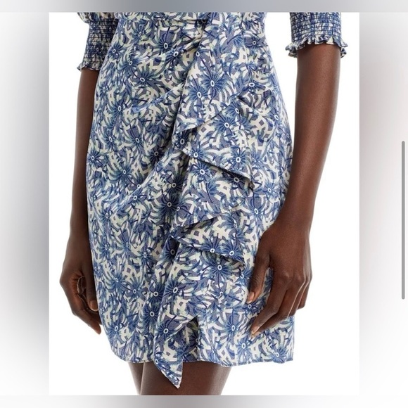 Cinq à Sept Women's Blue Lucinda Floral Print Ruffled Dress - Picture 8 of 13